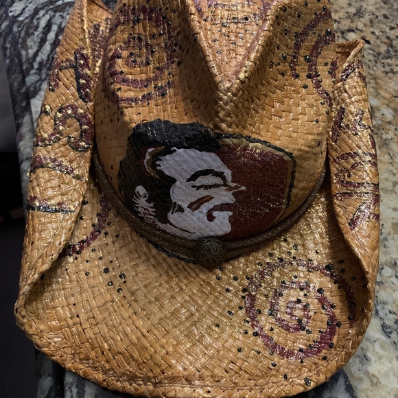 Hand Painted FSU Cowboy Hat - Picture 1 of 2